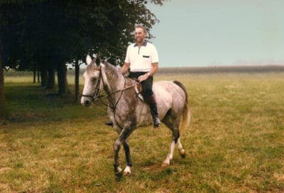Karl Brauer on horseback in Rees Germany
